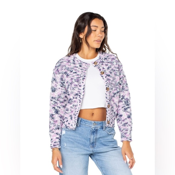 Celebrity Pink Multicolor Marled Cardigan Sweater - Picture 4 of 9